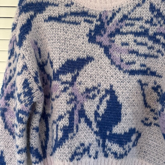 NWT Vero Moda Patterned-Knit Round-Neck Pullover in Lavender Fog - Picture 6 of 7